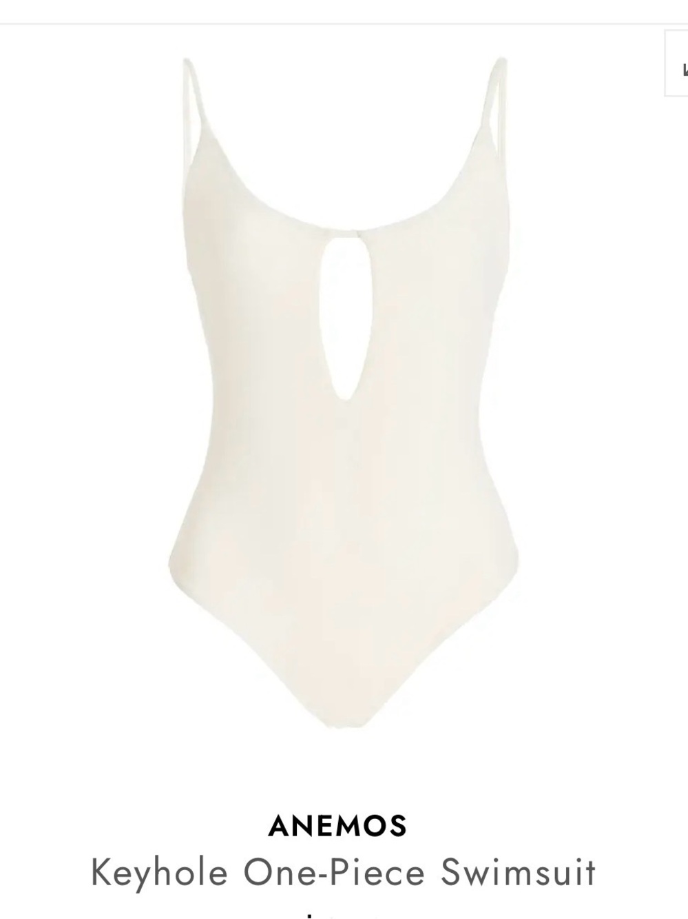 Anemos Cream Keyhole One-Piece Swimsuit size xs